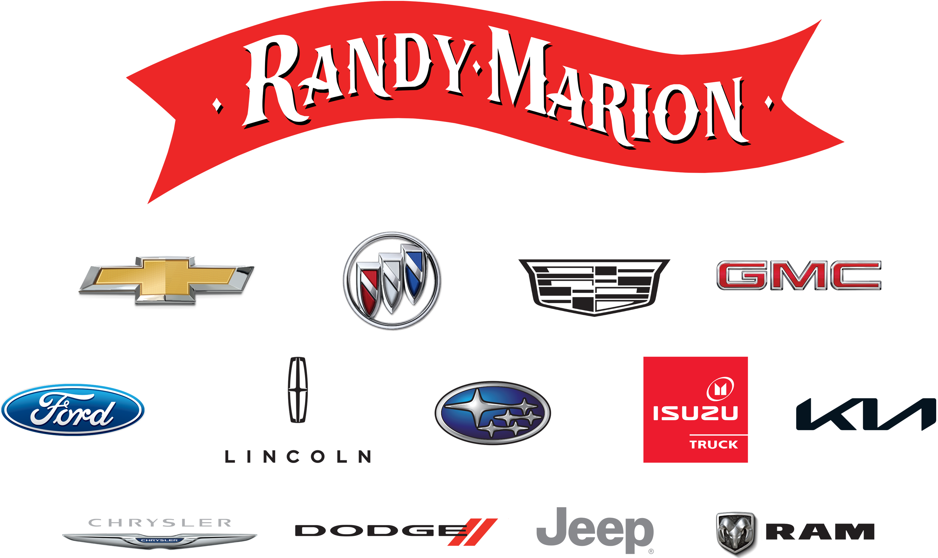 Randy Marion Automotive - Chevrolet, Buick, Cadillac, G M C, Ford, Lincoln, Subaru, Isuzu truck, Kia, Chrysler, Dodge, Jeep, Ram. Randy Marion Automotive - Chevrolet, Buick, Cadillac, G M C, Ford, Lincoln, Subaru, Isuzu truck, Kia, Chrysler, Dodge, Jeep, Ram.